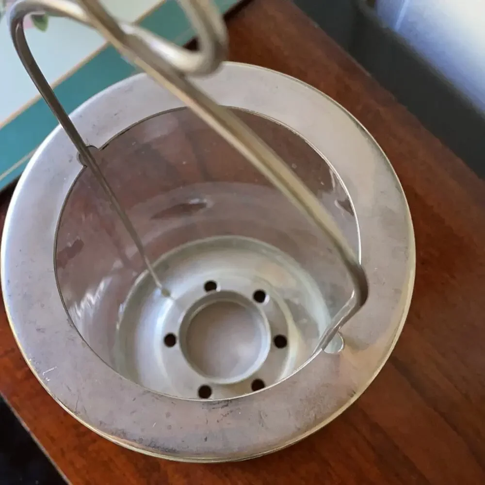 Restoration Hardware‎ Nickel Hanging Votive Lantern UNUSED, VERY NICE